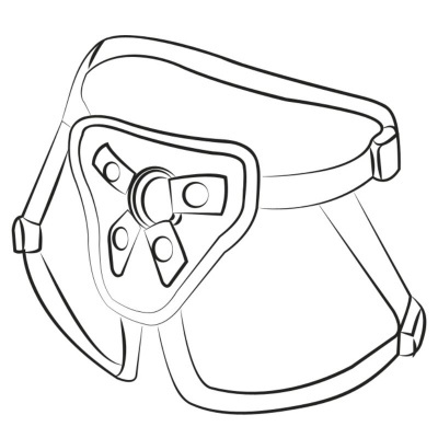 Desenho de arnês triangular com correias ajustáveis