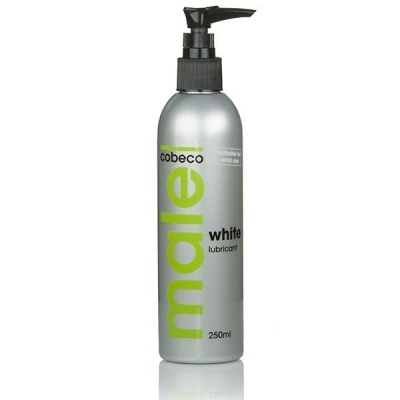 Frasco prateado com válvula preta de spray de lubrificante cobeco male white