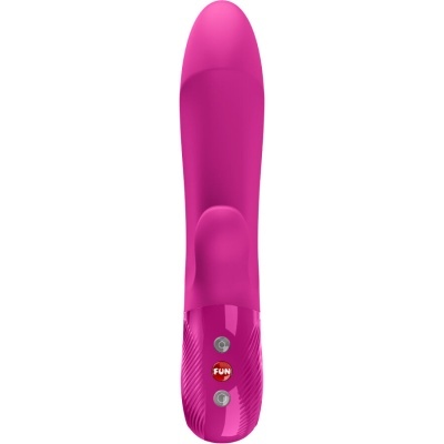 Vibrador cor-de-rosa com botões FUN e símbolos