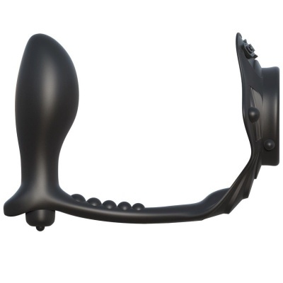 Produto ergonómico preto com base para fixar e textura em estilo bolas