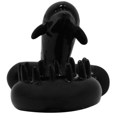 anel preto de silicone com extensões