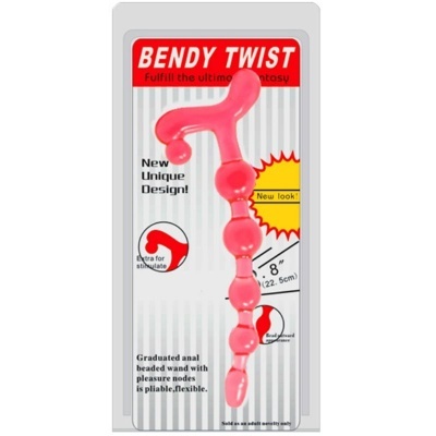 Produto BENDY TWIST cor-de-rosa em embalagem com texto e design único