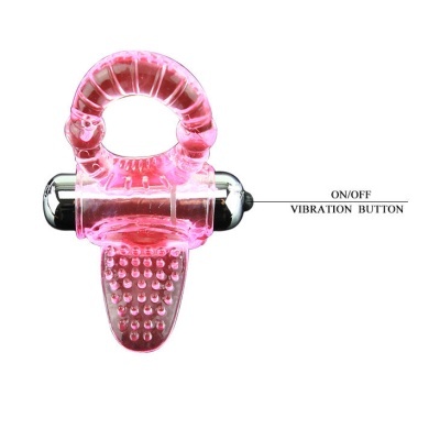 Anel vibratório cor-de-rosa com botão de vibração