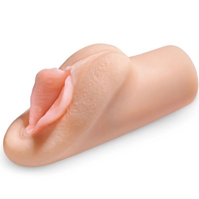 Masturbador masculino em silicone cor bege sobre fundo branco