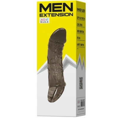 Embalagem de extensão masculina com desenho do produto castanho texturizado