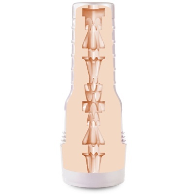 Produto cilíndrico transparente com interior texturizado cor de pele