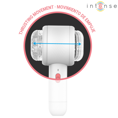 Dispositivo branco com extremidades transparentes e texto explicativo ao redor