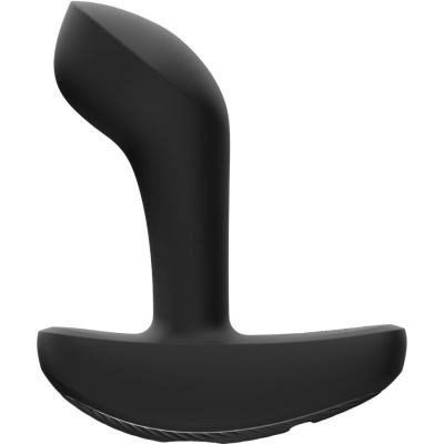 Produto preto curvo ergonómico em silicone com base larga e textura inferior