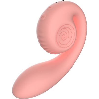 Dispositivo curvado cor-de-rosa de silicone com espiral em relevo e botões no topo