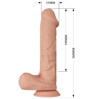 Dildo cor da pele com ventosa e textura veias visíveis