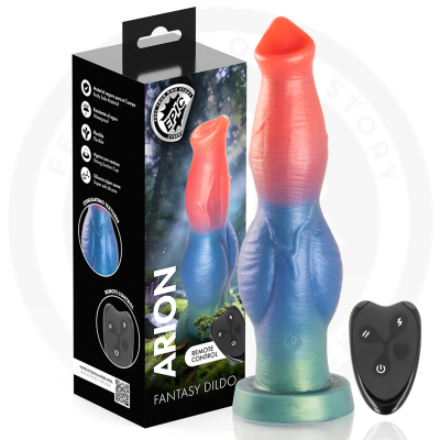 Dildo fantasia multicolor com controlo remoto e embalagem