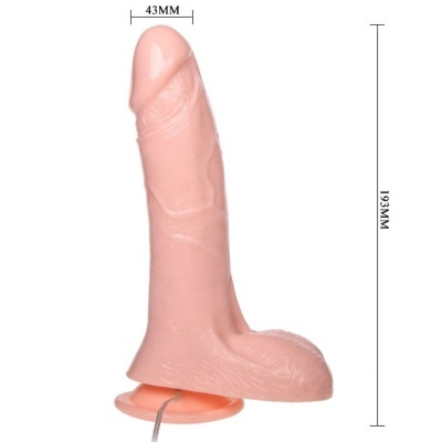Dildo realista cor de pele com textura detalhada e base com ventosa