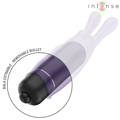 Vibrador coelho silicone lilás com bullet removível preto e roxo