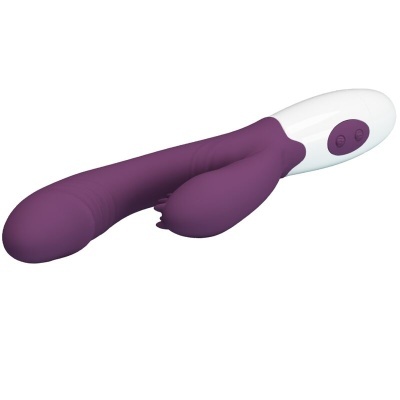 Vibrador pessoal roxo e branco com botões