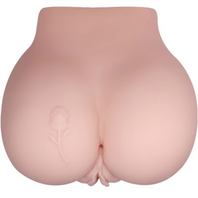 Produto em silicone cor de pele com padrão de rosa em relevo