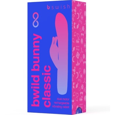 Embalagem de vibrador recarregável bwild bunny classic roxo e rosa