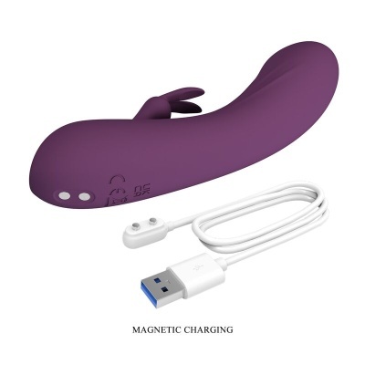 Vibrador roxo com carregamento magnético USB