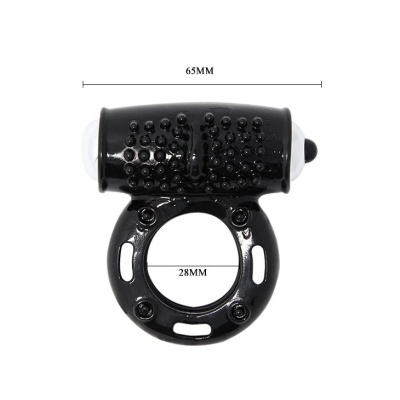 Anel preto texturizado com medidas indicadas