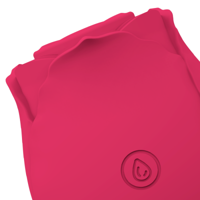 Luva de silicone rosa com logo em relevo sobre fundo branco