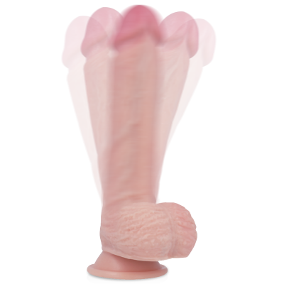 Dildo realista cor de pele com ventosa na base e textura veias.