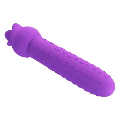 Vibrador roxo com textura de corações