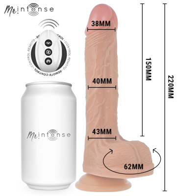 Vibrador realístico bege com controle remoto e lata branca Mr!ntense