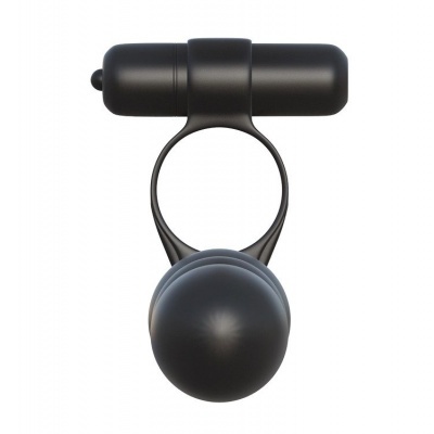 anel preto com cilindro e esfera, sobre fundo branco