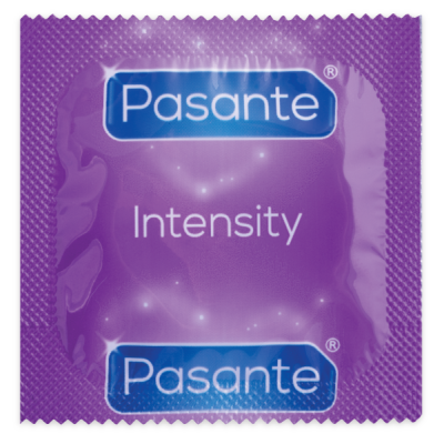 Pacote roxo de preservativo Pasante Intensity