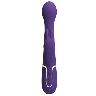 Vibrador pessoal roxo com botão central