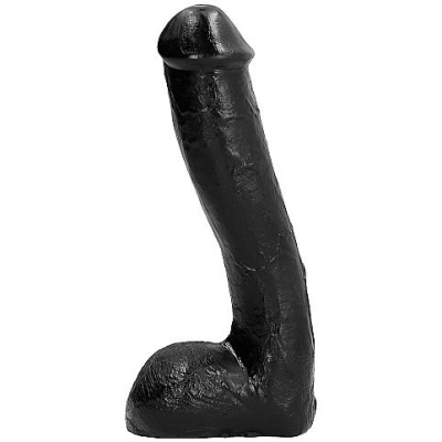 Vibrador preto com formato anatómico realista