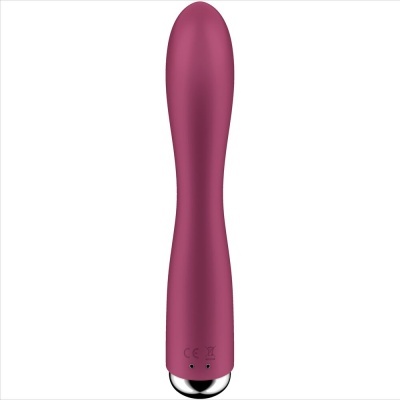Vibrador rosa de silicone com base prateada e superfície lisa