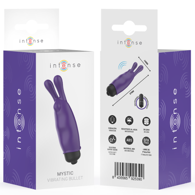 Embalagem de vibrador bullet roxo com orelhas, resistente à água