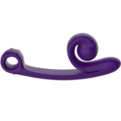 Produto de silicone roxo com forma espiral e alça circular