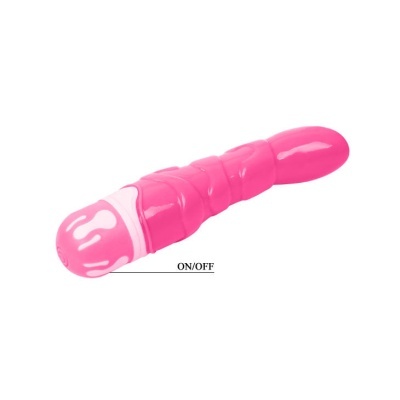 Vibrador rosa com botão ON/OFF na base