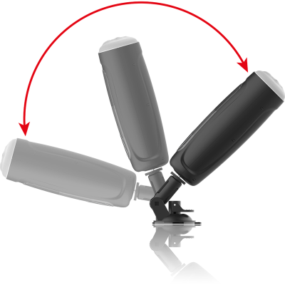 Dispensador rotativo de parede preto com tampa branca e ventosa