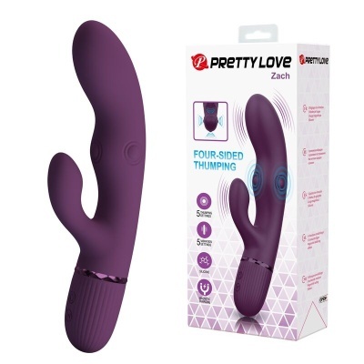 Vibrador roxo com embalagem da marca Pretty Love