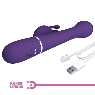 Vibrador roxo com carregamento magnético USB