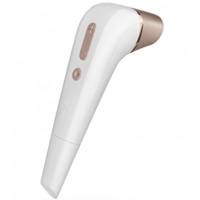 Dispositivo eletrônico branco e dourado Satisfyer para cuidados pessoais
