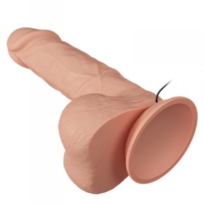 Brinquedo sexual em forma de pénis com ventosa na base, cor de pele