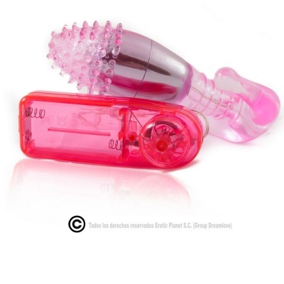 Vibrador rosa transparente com controle remoto vermelho
