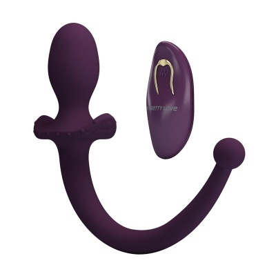 Brinquedo sexual roxo com controlador wireless