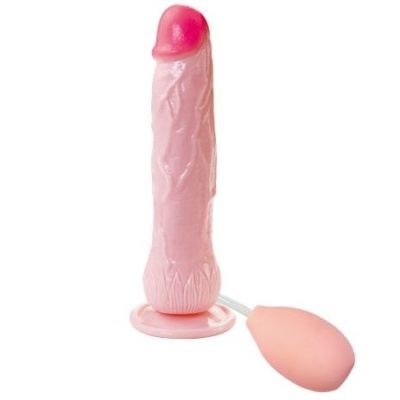 Dildo realista rosa claro com ventosa e balão inflável