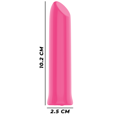 Vibrador rosa de 10,2 cm x 2,5 cm com acabamento liso