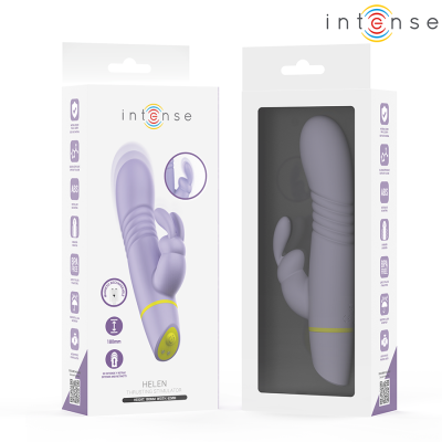 Vibrador feminino lilás em embalagem branca com texto e ícones