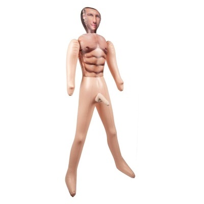 Boneco insuflável de corpo masculino com rosto impresso