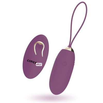 Controle remoto oval e dispositivo alongado roxo em silicone com detalhe prateado e cordão