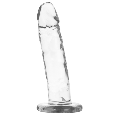 Dildo transparente em gel com base larga circular