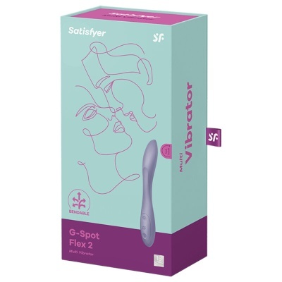 Embalagem do vibrador masculino Satisfyer G-Spot Flex 2 azul e roxo