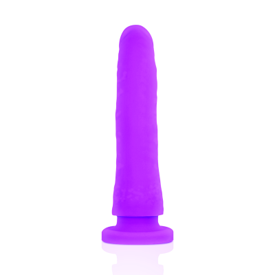Vibrador roxo de silicone com textura e base larga