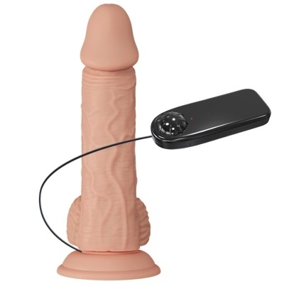 Vibrador realista com controlo remoto preto
